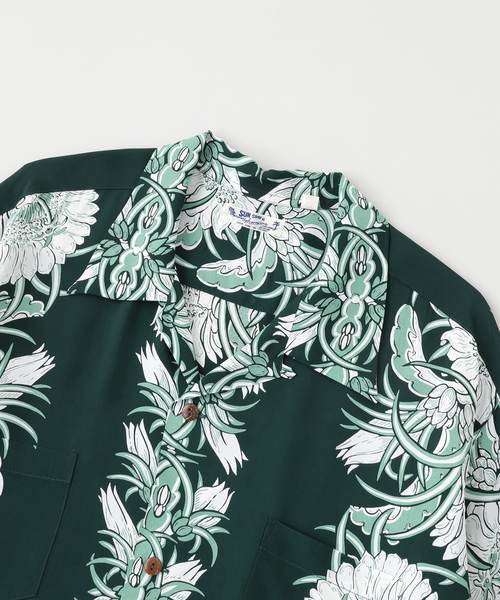 SUN SURF（サンサーフ）の「SUN SURF / サンサーフ "NIGHT BLOOMING CEREUS BORDER"L（シャツ/ブラウス・メンズ・グリーン・MEDIUM/LARGE/X-LARGE）」の2枚目の写真