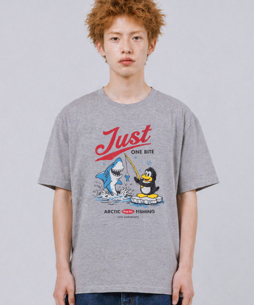 QT8 GARMENTS(キューティーエイトガーメント)の「LB One Bite Washed Tee (Grey)(Tシャツ/カットソー・メンズ・その他・SMALL/MEDIUM/LARGE/X-LARGE)」の1枚目の写真