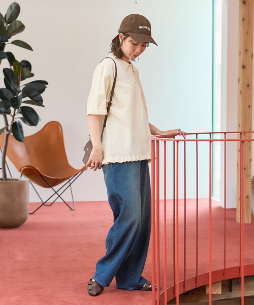 FREAK'S STORE（フリークスストア）の「限定展開　裾フリル ポロ襟 サマーニット プルオーバー（ニット/セーター・レディース・オリーブ/ブラック/ネイビー/ブラウン/ナチュラル・ﾌﾘ-）」の17枚目の写真