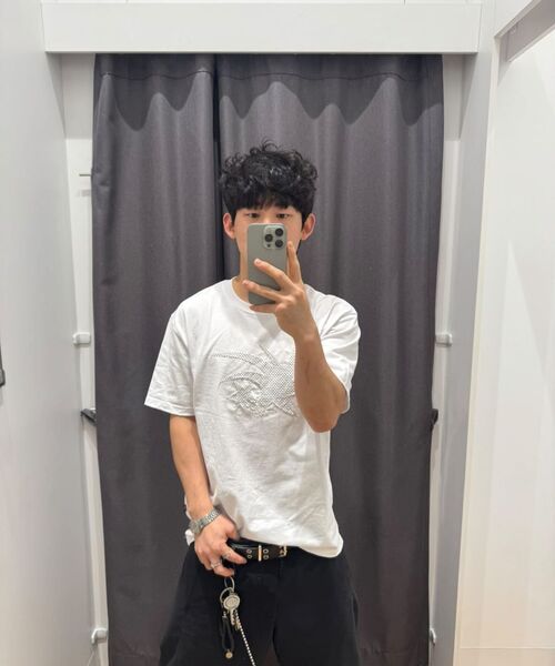 S'EST（エスイーエスティー）の「Dot Star Applique T-shirts White（Tシャツ/カットソー・メンズ・ホワイト・SMALL/MEDIUM/LARGE）」の3枚目の写真