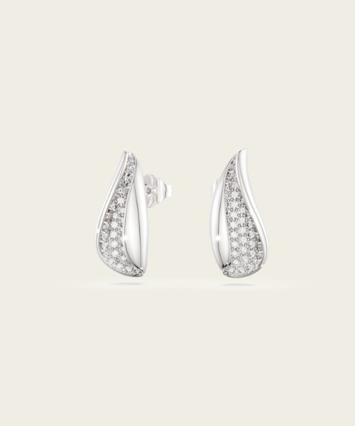 SWAROVSKI（スワロフスキー）の「【公式】【スワロフスキー】Classica ドロップピアス, ラウンドカット, ホワイト, スターリングシルバー（ピアス（両耳用）・レディース・シルバー・ONE SIZE）」の3枚目の写真