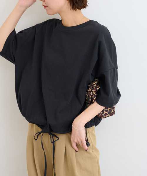 JOURNAL STANDARD relume(ジャーナルスタンダード レリューム)の「《追加3》ギャザーヘムショートスリーブTシャツ(Tシャツ/カットソー・レディース・ブラック/ライトグレー/ホワイト/ベージュ・FREE)」の8枚目の写真