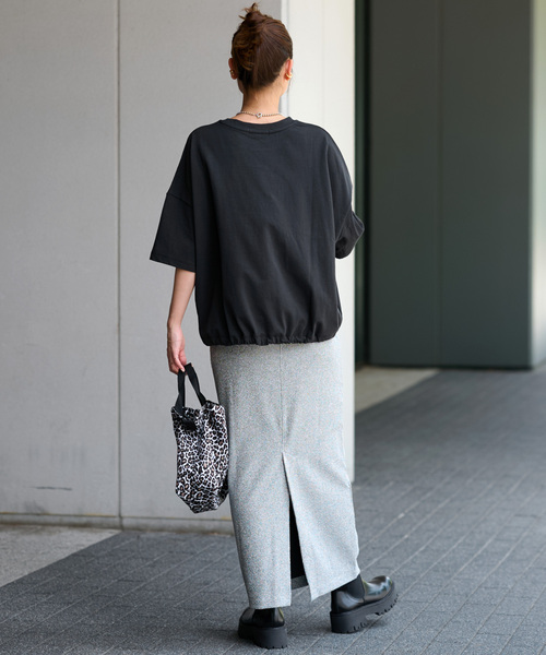 JOURNAL STANDARD relume(ジャーナルスタンダード レリューム)の「《追加3》ギャザーヘムショートスリーブTシャツ(Tシャツ/カットソー・レディース・ブラック/ライトグレー/ホワイト/ベージュ・FREE)」の12枚目の写真
