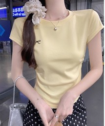 ワンポイントリボン刺繍Tシャツ