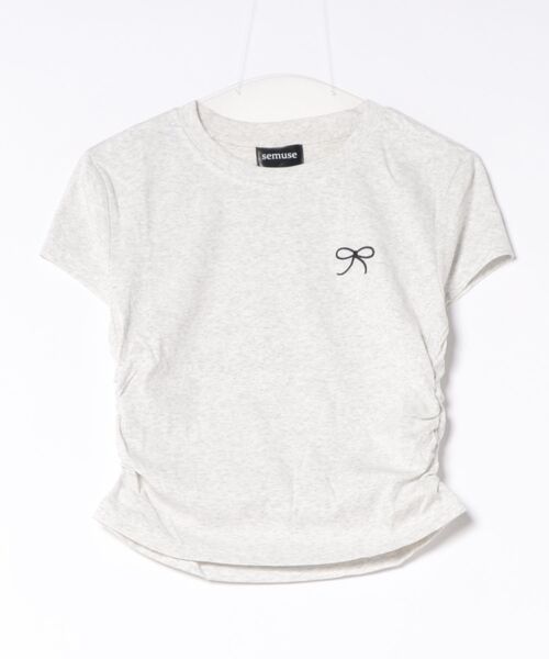 semuse（セミューズ）の「ワンポイントリボン刺繍Tシャツ（Tシャツ/カットソー・レディース・ライトグレー/ライトイエロー/ホワイト・FREE）」の15枚目の写真