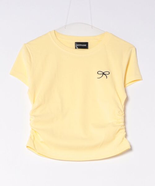 semuse（セミューズ）の「ワンポイントリボン刺繍Tシャツ（Tシャツ/カットソー・レディース・ライトグレー/ライトイエロー/ホワイト・FREE）」の16枚目の写真