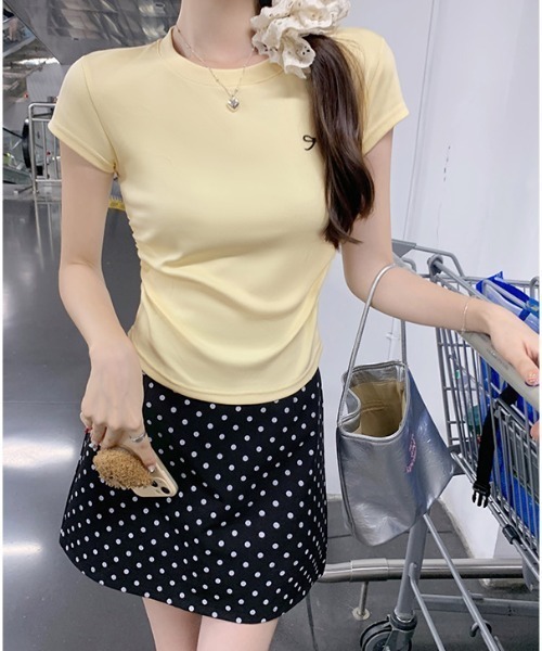 semuse（セミューズ）の「ワンポイントリボン刺繍Tシャツ（Tシャツ/カットソー・レディース・ライトグレー/ライトイエロー/ホワイト・FREE）」の20枚目の写真