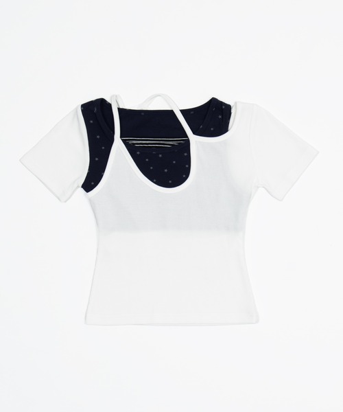 dispark(ディスパーク)の「DISPARK/アシメレイヤードトップ(Tシャツ/カットソー・レディース・ホワイト/チャコール・FREE)」の16枚目の写真