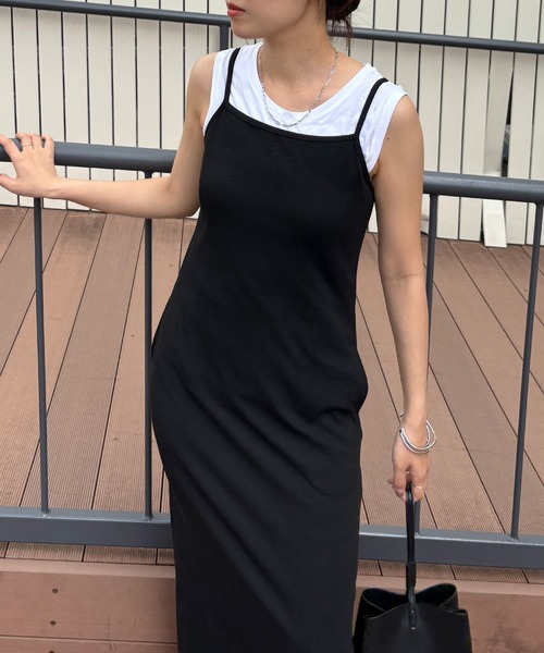 ISOOK(アイスー)の「【ISOOK / アイスー】ペプラムレイヤードリブワンピース / セットアイテム セットアップ キャミワンピ ビスチェ 重ね着 マキシ ロング 夏(ワンピース・レディース・グレー/ブラック・FREE)」の21枚目の写真