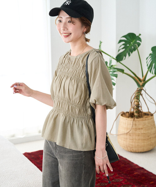 FREAK'S STORE(フリークスストア)の「限定展開 シアー シャーリング パフスリーブ ブラウス(シャツ/ブラウス・レディース・ブラック/サックスブルー/ベージュ/ナチュラル・フリ-)」の22枚目の写真