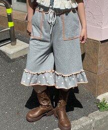 HELLO.SANFRANCISCO | 【HELLO.SANFRANCISCO/ハローサンフランシスコ】裾フリル星柄スウェットハーフパンツ(その他パンツ)