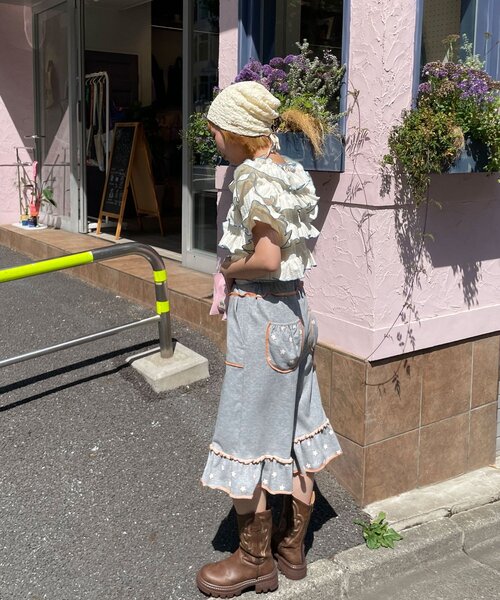 HELLO.SANFRANCISCO(ハローサンフランシスコ)の「【HELLO.SANFRANCISCO/ハローサンフランシスコ】裾フリル星柄スウェットハーフパンツ(その他パンツ・レディース・グレー/ライトグレー・ONE SIZE)」の7枚目の写真