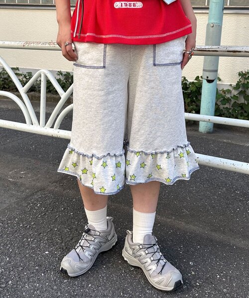 HELLO.SANFRANCISCO(ハローサンフランシスコ)の「【HELLO.SANFRANCISCO/ハローサンフランシスコ】裾フリル星柄スウェットハーフパンツ(その他パンツ・レディース・グレー/ライトグレー・ONE SIZE)」の18枚目の写真