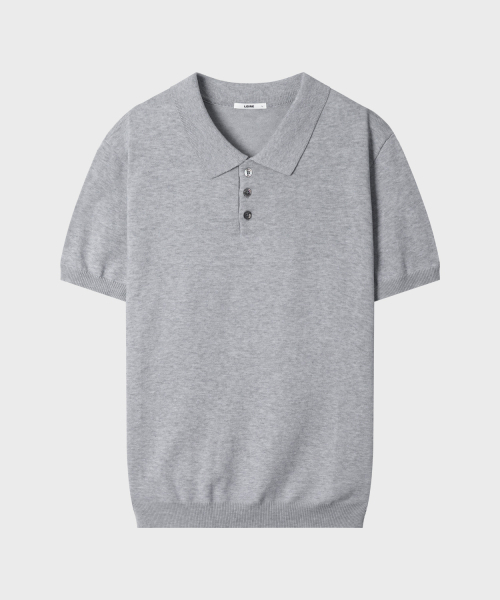 LEIRE（ルアール）の「マッスルフィットカラー半袖ニット[グレー]（Tシャツ/カットソー・メンズ・その他・MEDIUM/LARGE/X-LARGE）」の2枚目の写真