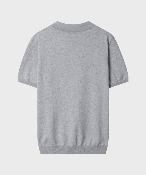 LEIRE（ルアール）の「マッスルフィットカラー半袖ニット[グレー]（Tシャツ/カットソー・メンズ・その他・MEDIUM/LARGE/X-LARGE）」の3枚目の写真