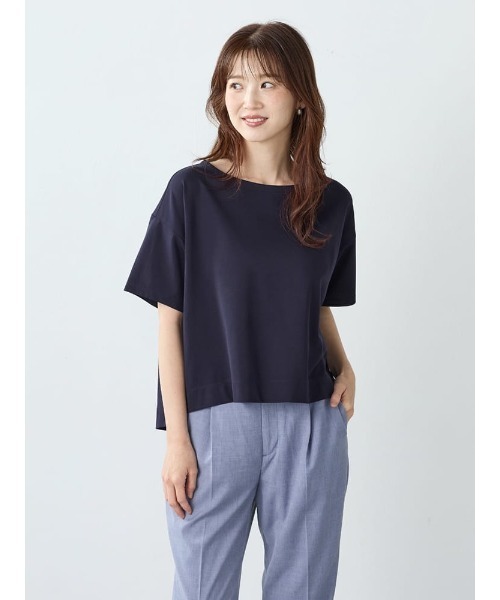 Perfect Suit FActory(パーフェクトスーツファクトリー)の「ドルマンスムーストップス(Tシャツ/カットソー・レディース・オフホワイト/ベージュ/ネイビー・M)」の3枚目の写真