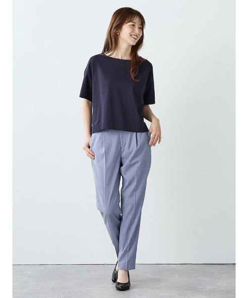 Perfect Suit FActory(パーフェクトスーツファクトリー)の「ドルマンスムーストップス(Tシャツ/カットソー・レディース・オフホワイト/ベージュ/ネイビー・M)」の5枚目の写真