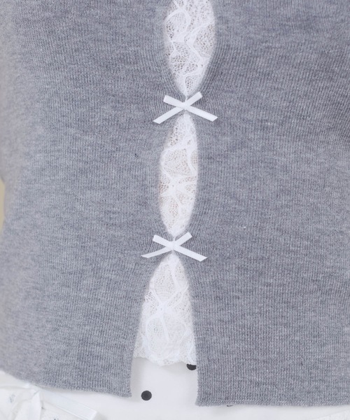 Rmine(アールマイン)の「フロントレース リボン リブ トップス(半袖)(Tシャツ/カットソー・レディース・ブルー/グレー/ピンク・FREE)」の21枚目の写真