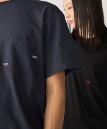【WEB限定】SHIPS: WマイクロSHIPSロゴ ポケット Tシャツ