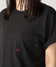 【WEB限定】SHIPS: WマイクロSHIPSロゴ ポケット Tシャツ
