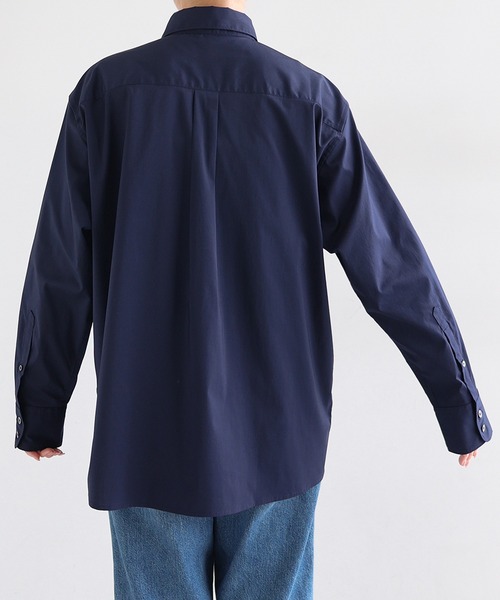 evernavy(エバーネイビー)の「イージーケアオフセットシャツブラウス(シャツ/ブラウス・レディース・サックスブルー/ホワイト/ネイビー・M)」の6枚目の写真