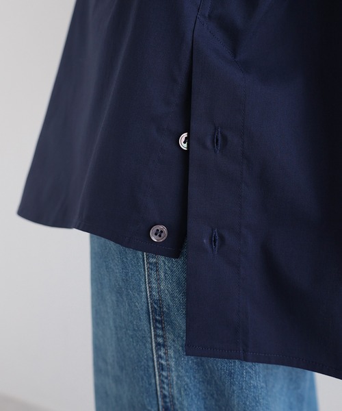 evernavy(エバーネイビー)の「イージーケアオフセットシャツブラウス(シャツ/ブラウス・レディース・サックスブルー/ホワイト/ネイビー・M)」の15枚目の写真