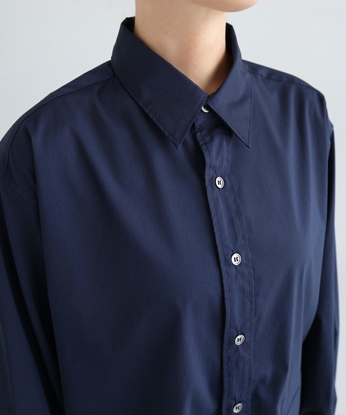 evernavy(エバーネイビー)の「イージーケアオフセットシャツブラウス(シャツ/ブラウス・レディース・サックスブルー/ホワイト/ネイビー・M)」の7枚目の写真