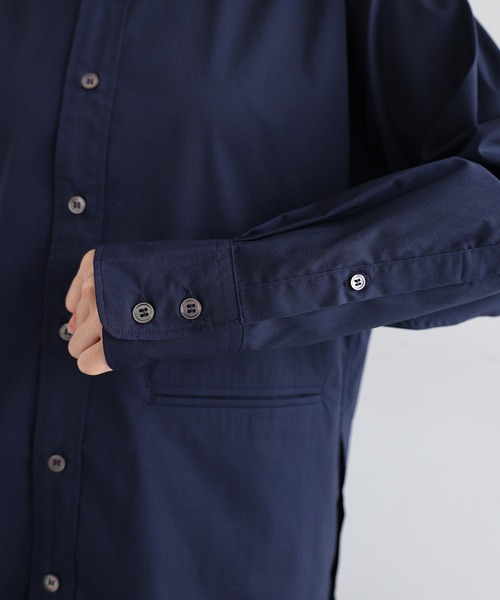 evernavy(エバーネイビー)の「イージーケアオフセットシャツブラウス(シャツ/ブラウス・レディース・サックスブルー/ホワイト/ネイビー・M)」の10枚目の写真