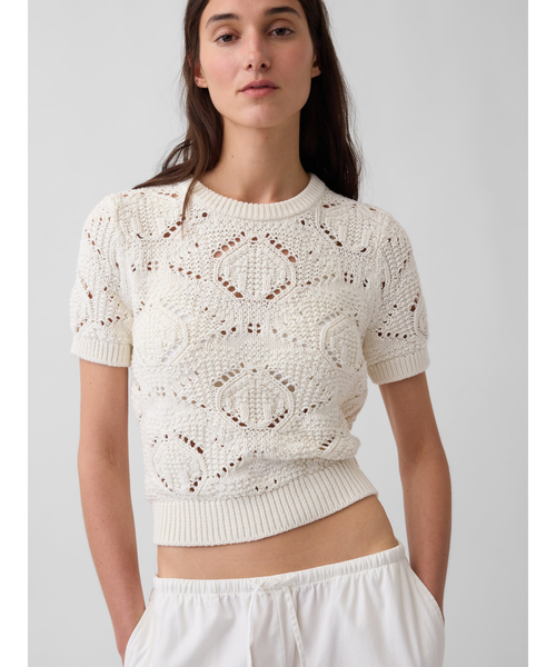 GAP(ギャップ)の「コットン100% クロシェ セーター(ニット/セーター・レディース・ブラウン/アイボリー/その他・XXS/XS/S/M/L/XL)」の11枚目の写真