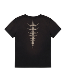 AAKAM（アーカム）の「Dirty Spray Bone Half Top (Black)（Tシャツ/カットソー）」