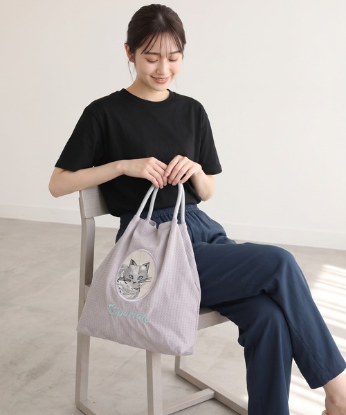 FUNALIVE（ファンアライブ）の「猫刺繍ロープハンドルトート（トートバッグ・レディース・グレー・FREE）」の11枚目の写真