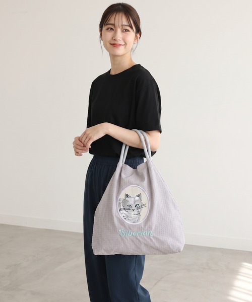 FUNALIVE（ファンアライブ）の「猫刺繍ロープハンドルトート（トートバッグ・レディース・グレー・FREE）」の13枚目の写真