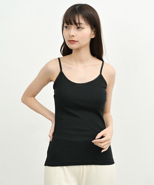FashionBerry(ファッションベリー)の「綿100% タンクトップ キャミソール|インナー|ノースリーブ|レイヤード|ベーシック|オールシーズン(タンクトップ・レディース・ブラック系その他2/ホワイト系その他2/グレー系その他2/ホワイト系その他/ブラック系その他/グレー系その他・M/L/LL)」の3枚目の写真