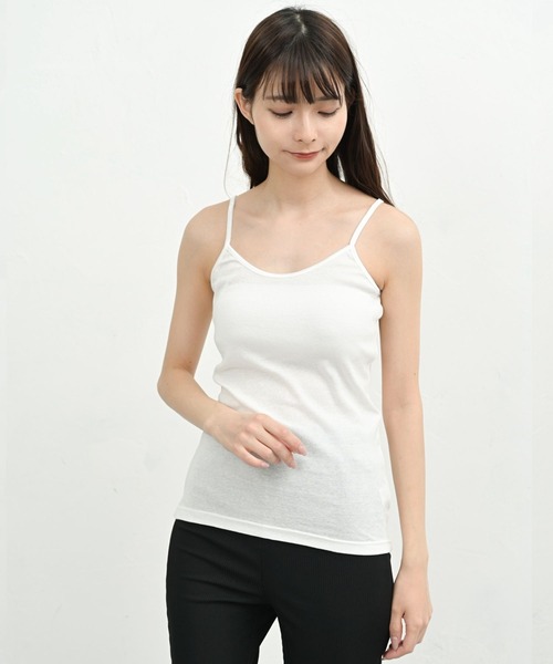 FashionBerry(ファッションベリー)の「綿100% タンクトップ キャミソール|インナー|ノースリーブ|レイヤード|ベーシック|オールシーズン(タンクトップ・レディース・ブラック系その他2/ホワイト系その他2/グレー系その他2/ホワイト系その他/ブラック系その他/グレー系その他・M/L/LL)」の7枚目の写真