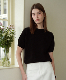 Cotton Round Half Knit (black)