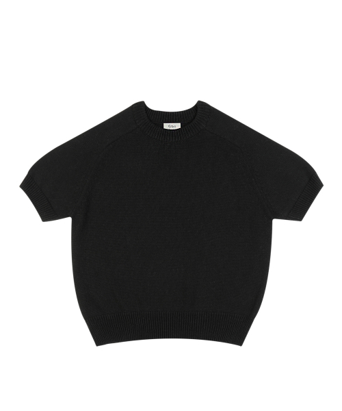 VLETI（ブレッティ）の「Cotton Round Half Knit (black)（ニット/セーター・レディース・ブラック・FREE）」の2枚目の写真