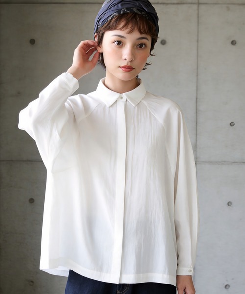Sew loop(ソーループ)の「BOXYドルマンスリーブルーズフィットブラウスシャツ(シャツ/ブラウス・レディース・ホワイト/ライトブルー/グレー・FREE)」の1枚目の写真