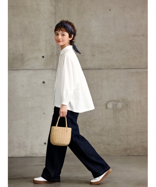 Sew loop(ソーループ)の「BOXYドルマンスリーブルーズフィットブラウスシャツ(シャツ/ブラウス・レディース・ホワイト/ライトブルー/グレー・FREE)」の10枚目の写真