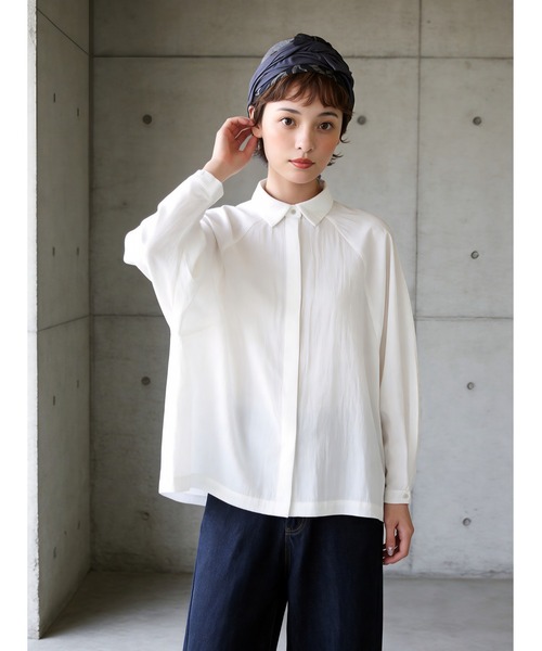 Sew loop(ソーループ)の「BOXYドルマンスリーブルーズフィットブラウスシャツ(シャツ/ブラウス・レディース・ホワイト/ライトブルー/グレー・FREE)」の12枚目の写真
