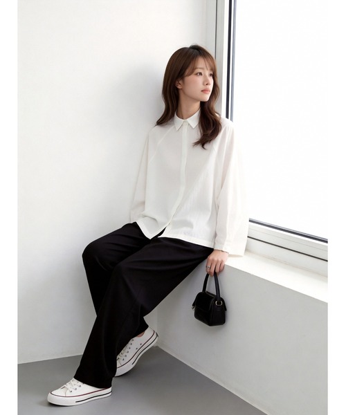 Sew loop(ソーループ)の「BOXYドルマンスリーブルーズフィットブラウスシャツ(シャツ/ブラウス・レディース・ホワイト/ライトブルー/グレー・FREE)」の8枚目の写真