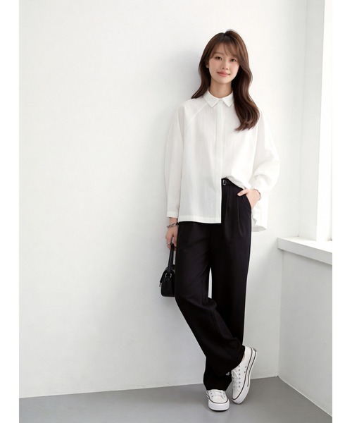 Sew loop(ソーループ)の「BOXYドルマンスリーブルーズフィットブラウスシャツ(シャツ/ブラウス・レディース・ホワイト/ライトブルー/グレー・FREE)」の6枚目の写真