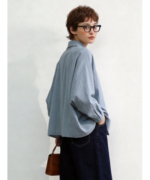 Sew loop(ソーループ)の「BOXYドルマンスリーブルーズフィットブラウスシャツ(シャツ/ブラウス・レディース・ホワイト/ライトブルー/グレー・FREE)」の20枚目の写真
