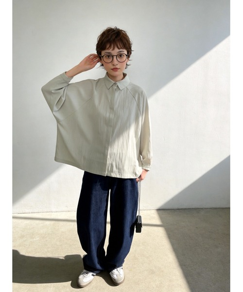 Sew loop(ソーループ)の「BOXYドルマンスリーブルーズフィットブラウスシャツ(シャツ/ブラウス・レディース・ホワイト/ライトブルー/グレー・FREE)」の17枚目の写真