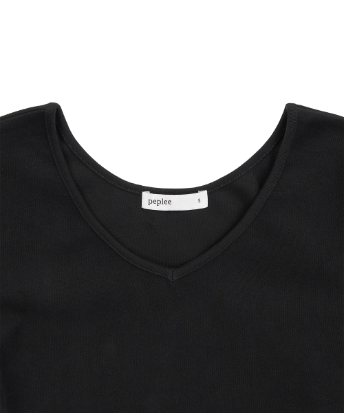 PEPLEE（ペプリー）の「V-Neck 3/4 Sleeve Tee (Black)（Tシャツ/カットソー・レディース・その他・SMALL/MEDIUM）」の3枚目の写真