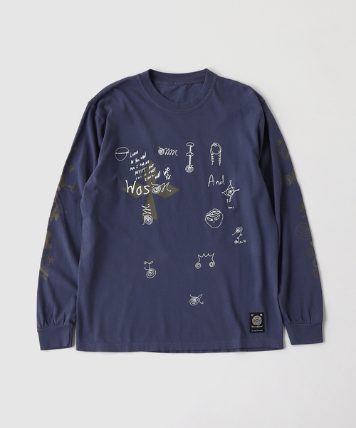 Wave of Sand(ウェーブオブサンド)の「Wave of Sand / ウェーブ オブ サンド × NICOLA L/S T-SHIRT(Tシャツ/カットソー・メンズ・ネイビー/ブラック系その他・MEDIUM/SMALL)」の2枚目の写真