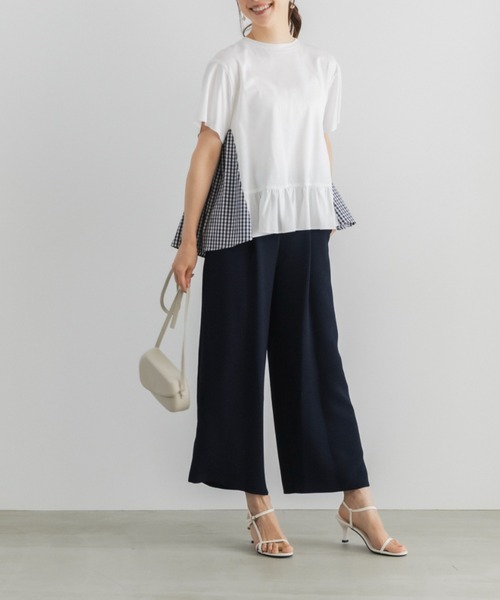 Sono(ソーノ)の「【新作 8/5発売】【SONO/ソーノ】スクランブル ハイブリッドTEE(Tシャツ/カットソー・レディース・ホワイト×ネイビー/ブラック・F)」の6枚目の写真