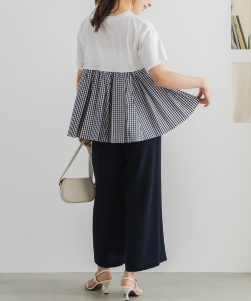 Sono(ソーノ)の「【新作 8/5発売】【SONO/ソーノ】スクランブル ハイブリッドTEE(Tシャツ/カットソー・レディース・ホワイト×ネイビー/ブラック・F)」の18枚目の写真
