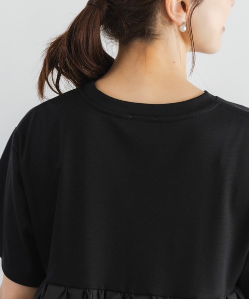 Sono(ソーノ)の「【新作 8/5発売】【SONO/ソーノ】スクランブル ハイブリッドTEE(Tシャツ/カットソー・レディース・ホワイト×ネイビー/ブラック・F)」の14枚目の写真