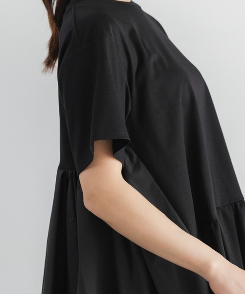 Sono(ソーノ)の「【新作 8/5発売】【SONO/ソーノ】スクランブル ハイブリッドTEE(Tシャツ/カットソー・レディース・ホワイト×ネイビー/ブラック・F)」の15枚目の写真
