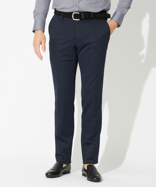 EPOCA UOMO(エポカウォモ)の「【セットアップ対応】ウッドジャカードジャージーパンツ(その他パンツ・メンズ・ブラック/ダークネイビー・48/46)」の2枚目の写真